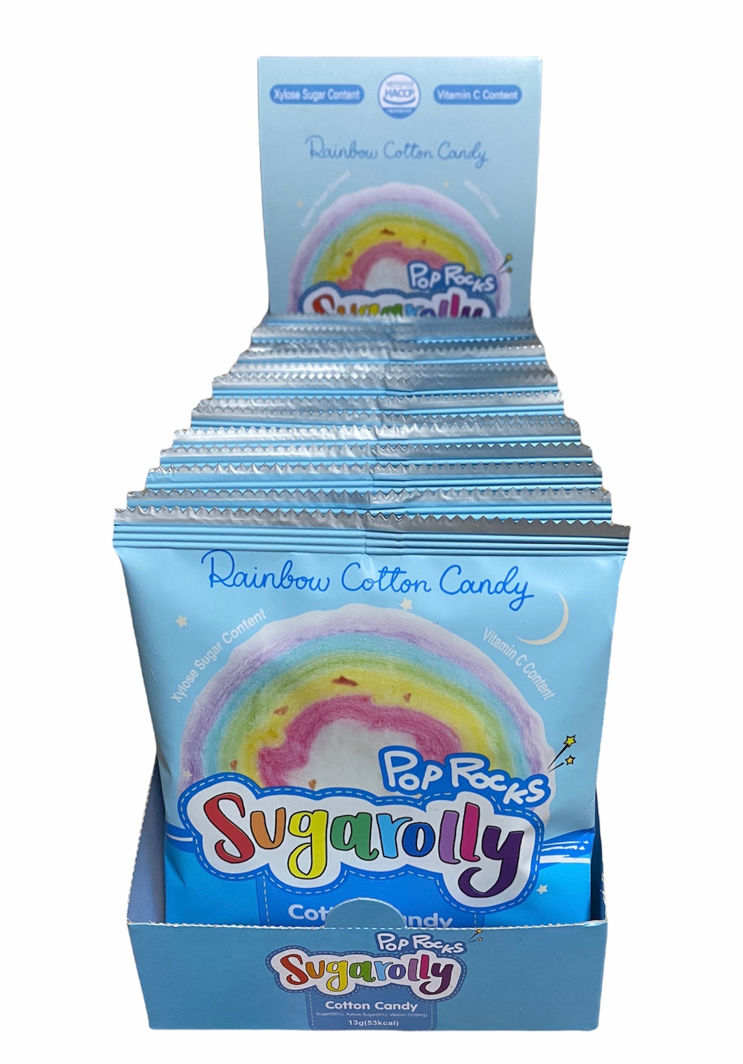 Sugarolly Rainbow Cotton Candy Pop Rocks  (Pack of 15)
