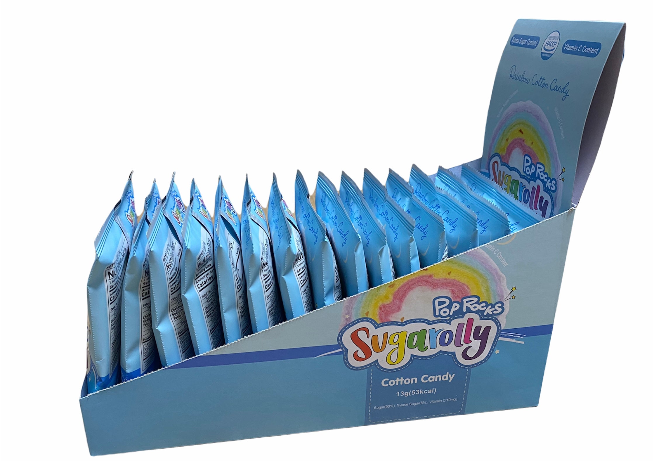 Sugarolly Rainbow Cotton Candy Pop Rocks  (Pack of 15)