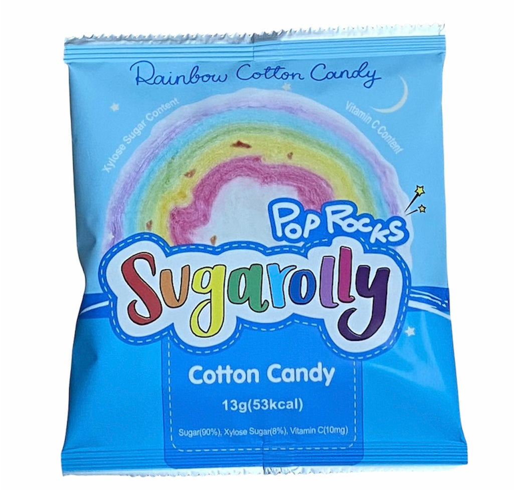 Sugarolly Rainbow Cotton Candy Pop Rocks  (Pack of 15)