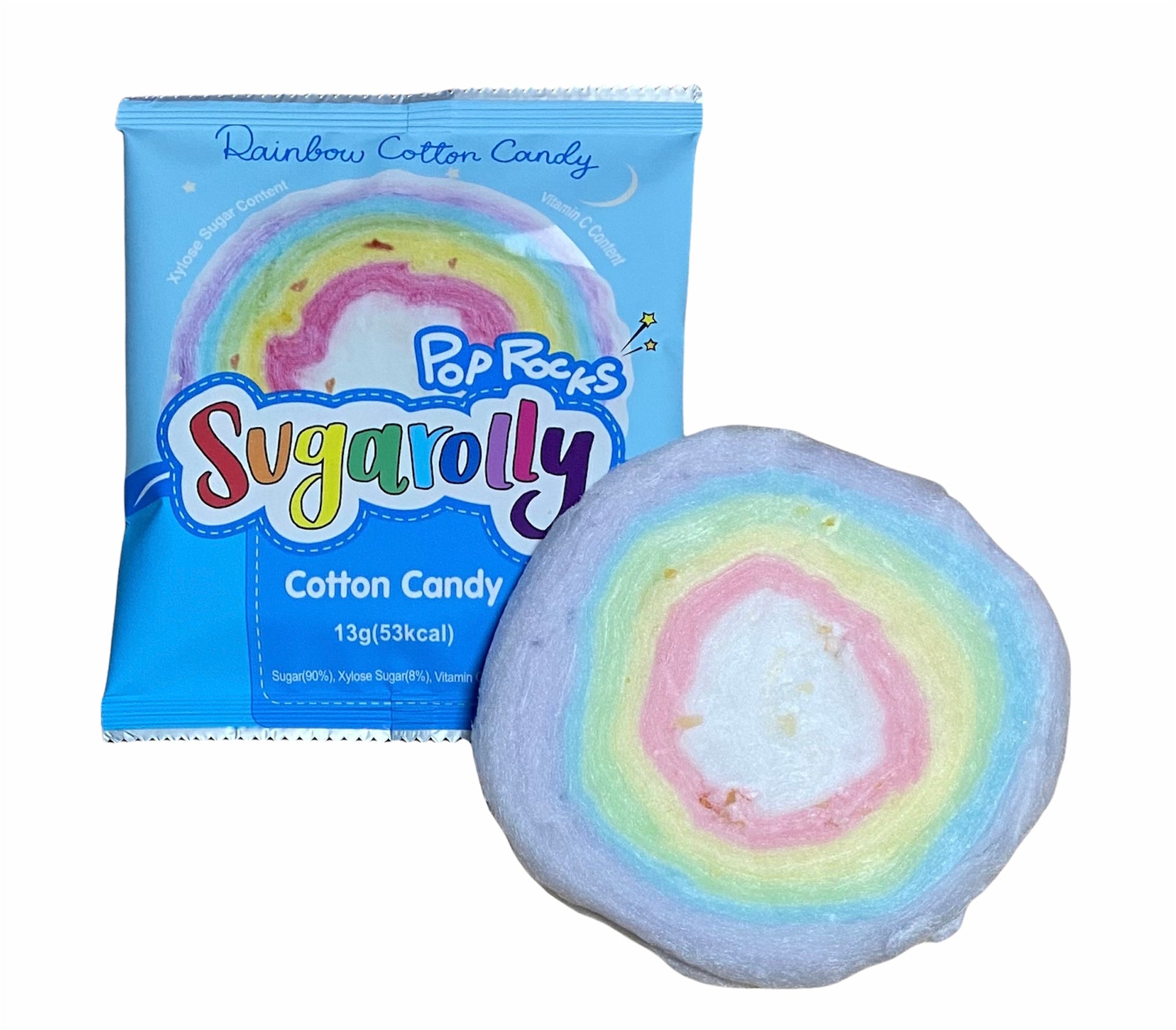 Sugarolly Rainbow Cotton Candy Pop Rocks  (Pack of 15)